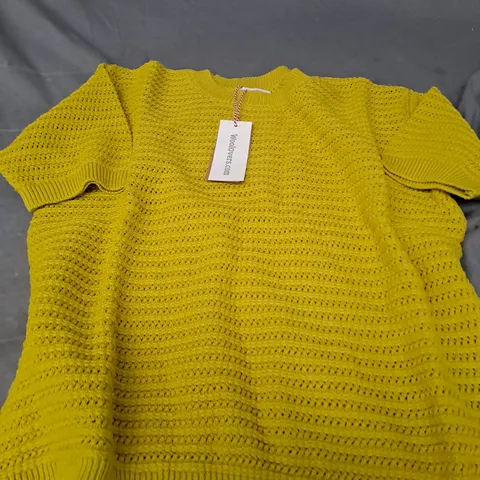 WOOLOVERS CREW NECK TEXTURED KNIT TOP - M