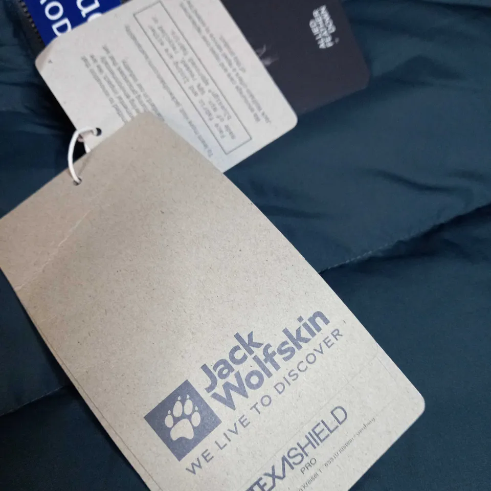 JACK WOLFSKIN SLATE BLUE ALLIED FEATHER DOWN COAT - SIZE 14/16