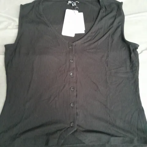 NOBODYS CHILD SLEEVELESS MILES TOP IN BLACK - UK 12