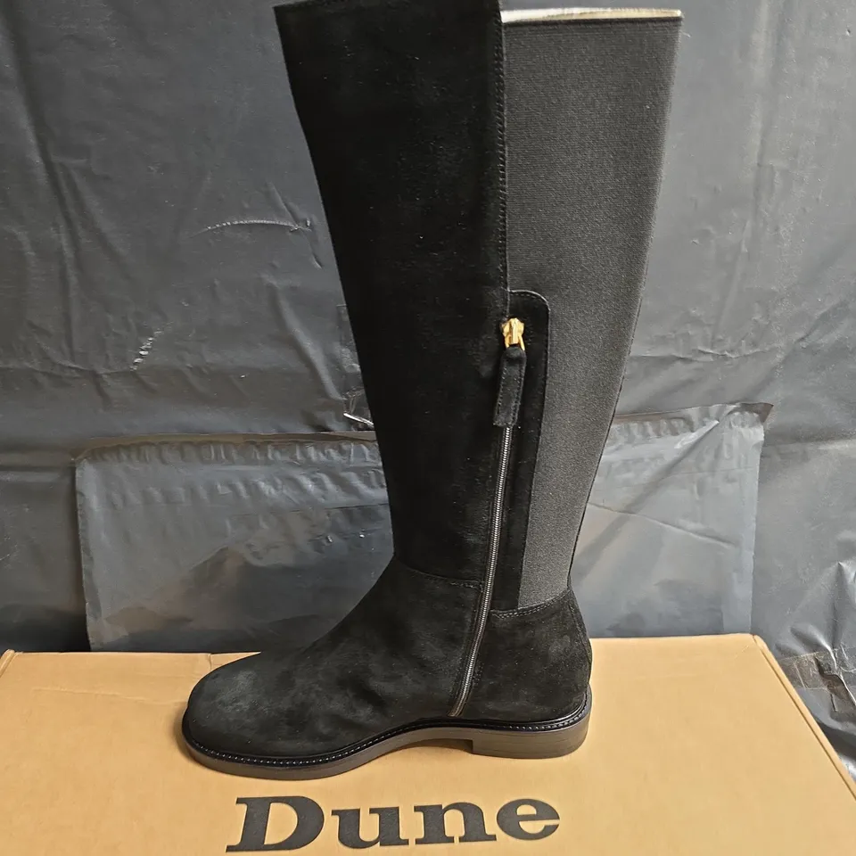 DUNE LONDON BLACK SUEDE HIGH LEG BOOT (EU 39) UK 6 