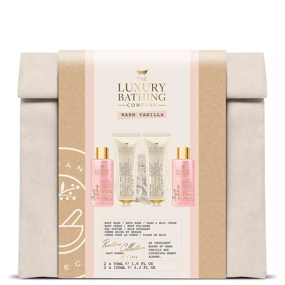 THE LUXURY BATHING COMPANY: WARM VANILLA RESTORE COLLECTION BAG GIFT SET