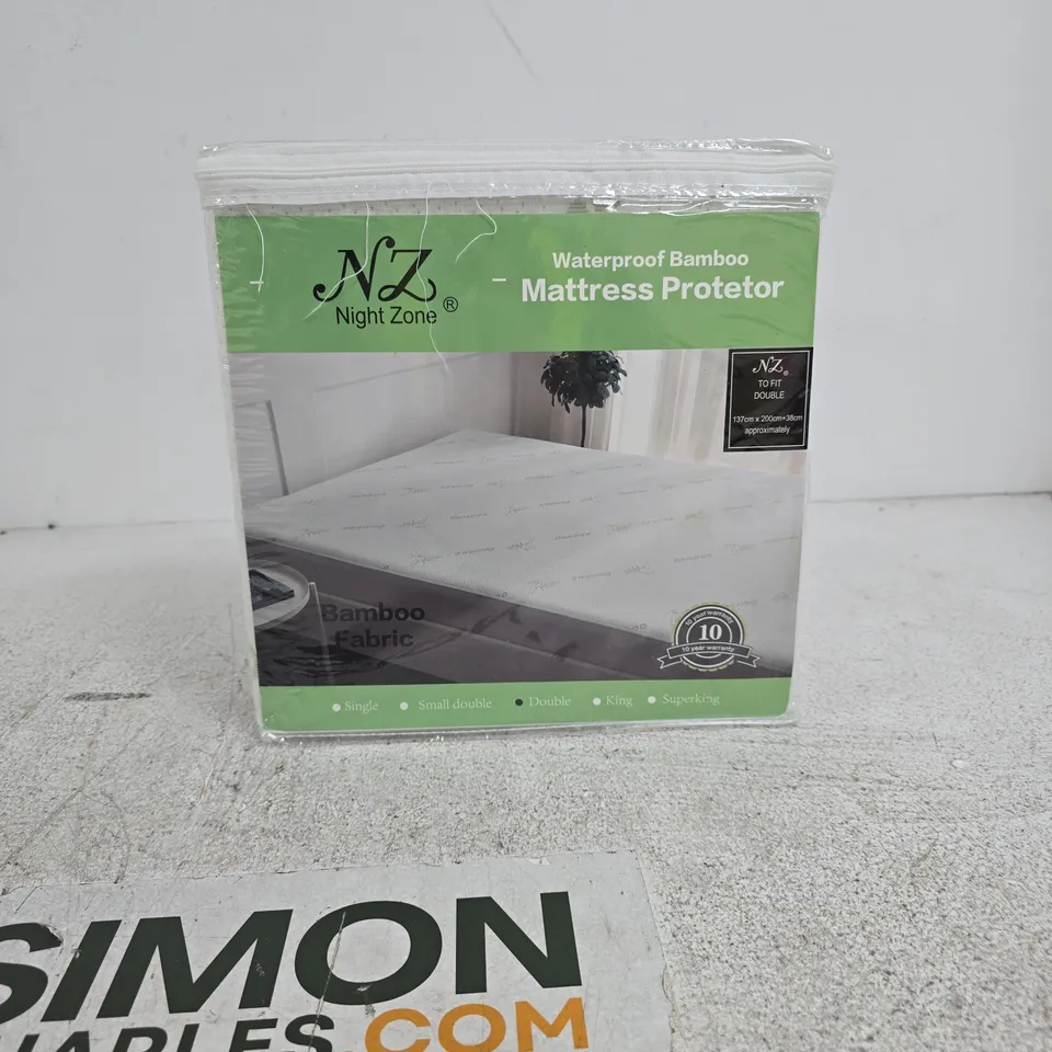 NIGHT ZONE WATERPROOF BAMBOO MATTRESS PROTECTOR DOUBLE