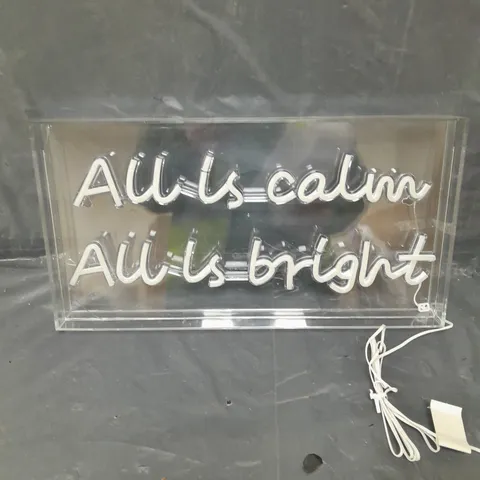 ALL IS CALM AND BRIGHT LIGHT CHRISTMAS DECORATION