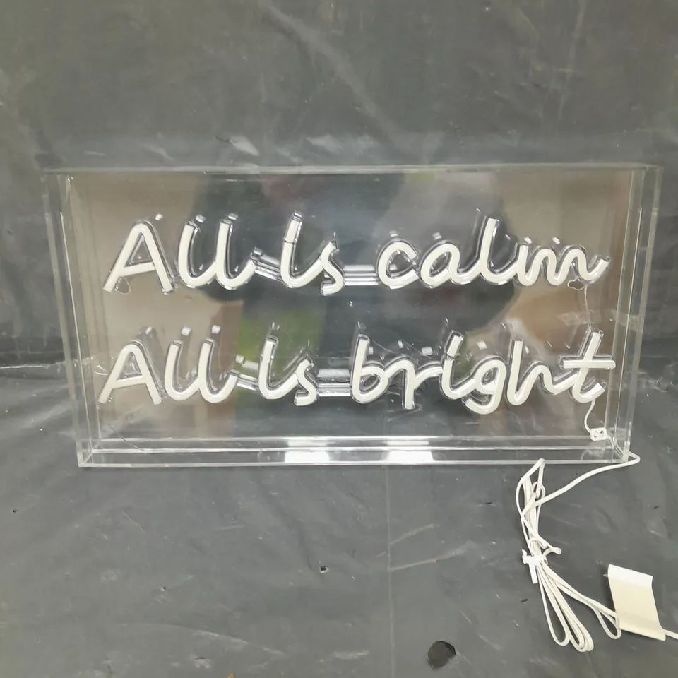 ALL IS CALM AND BRIGHT LIGHT CHRISTMAS DECORATION RRP £30