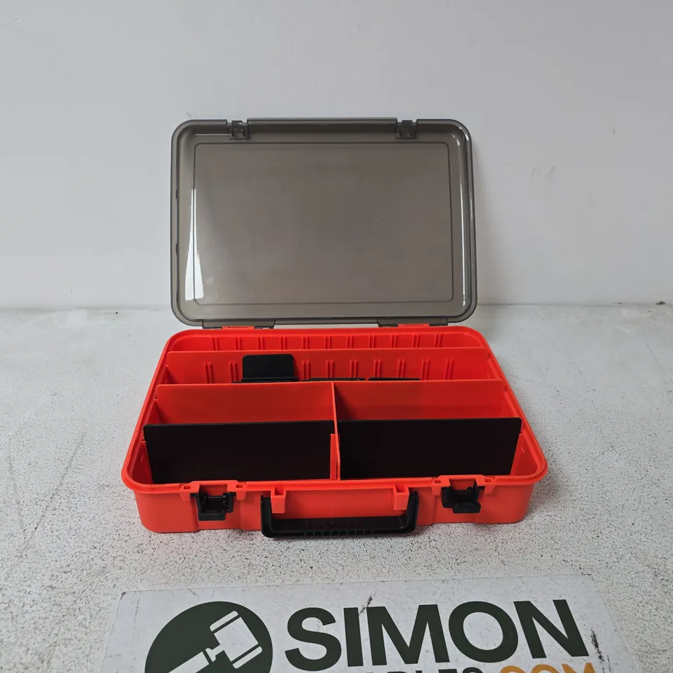RED/BLACK STORAGE BOX FOR ANGLING/ACCESSORIES ETC