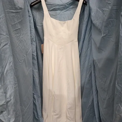 ODDMUSE THE ULTIMATE MUSE HIGH WAIST SQUARE NECK MIDI DRESS IN WHITE - MEDIUM