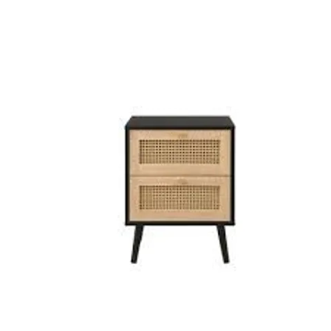 BOXED ALIEYA 2 DRAWER BEDSIDE TABLE - NATURAL (1 BOX)