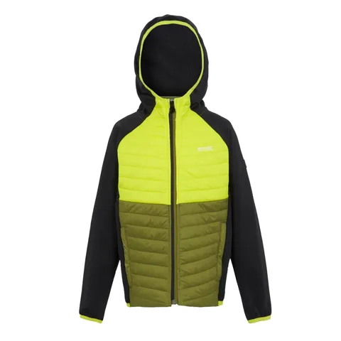BRAND NEW REGATTA KIDS' KIELDER HYBRID VIII JACKET - BLACK/CITRON LIME SIZE UK 3-4 YEARS