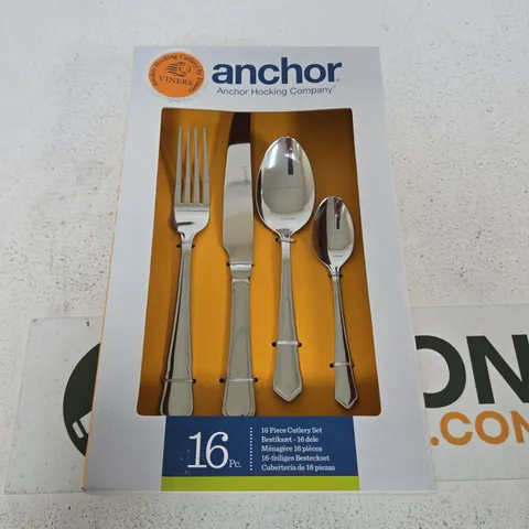 ANCHOR HOCKING 16-PIECE CUTLERY SET β BOXED