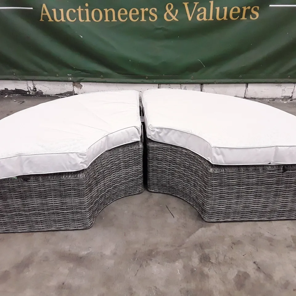 BOXED DAYBED ARCHED FOOTSTOOL - GREY