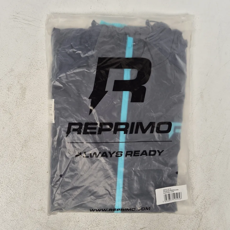 BAGGED REPRIMO VORTEX WINDBREAKER IN BLUE STEEL/CYAN SIZE XL