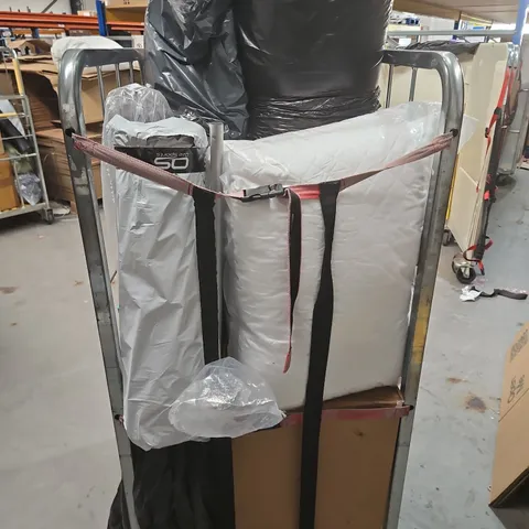 CAGE OF APPROX. 6 ASSORTED ITEMS TOO INCLUDE MATS , RUGS AND DRYING RACKS 