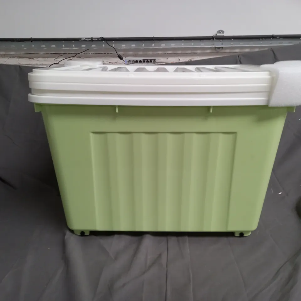 BOX OF 4 PLASTIC STORAGE BOXES