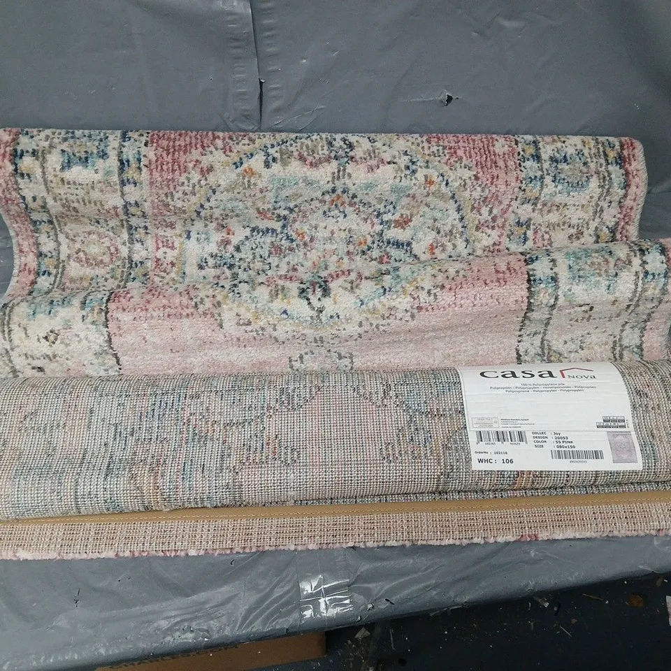 CASA NOVA JOY RUG IN PINK 80 X 150CM - COLLECTION ONLY 