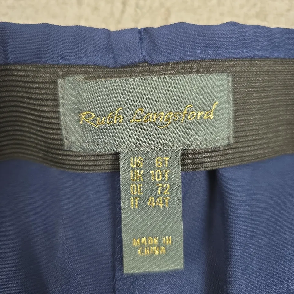 RUTH LANGSFORD NAVY TROUSERS – UK 10 TALL (US 8 TALL)