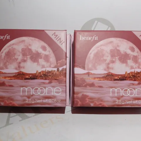 LOT OF 2 BENEFIT COSMETICS WANDERFUL WORLD SILKY-SOFT POWDER BLUSH MINI - RICH BERRY BLUSH