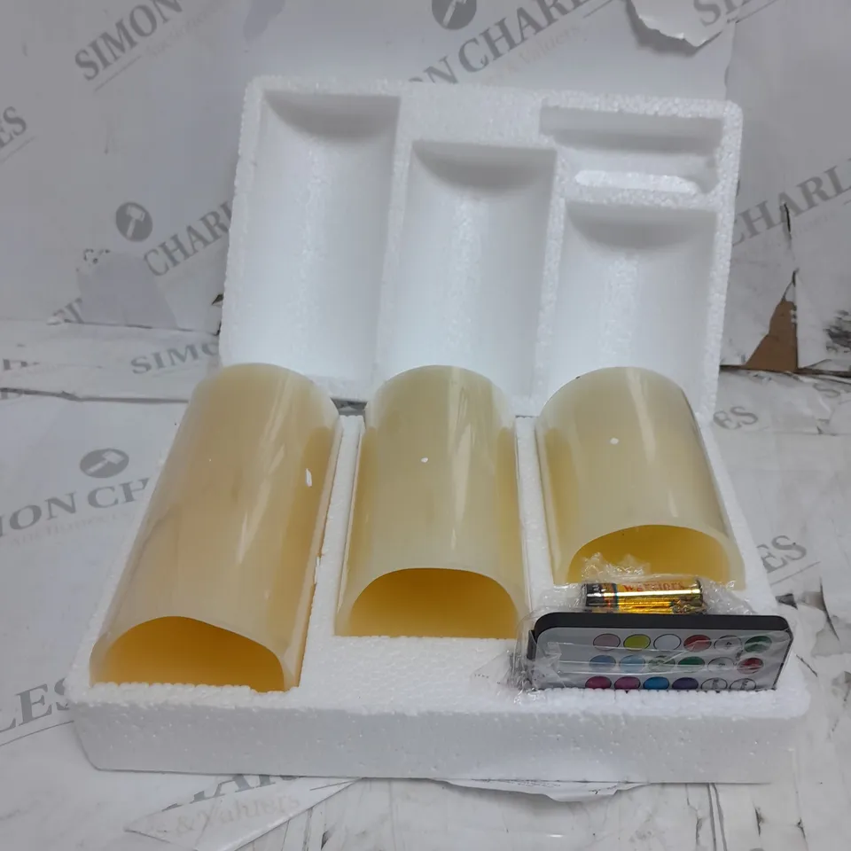 LUXFORM SET OF 3 COLOUR CHANGE FLAMELESS CANDLES
