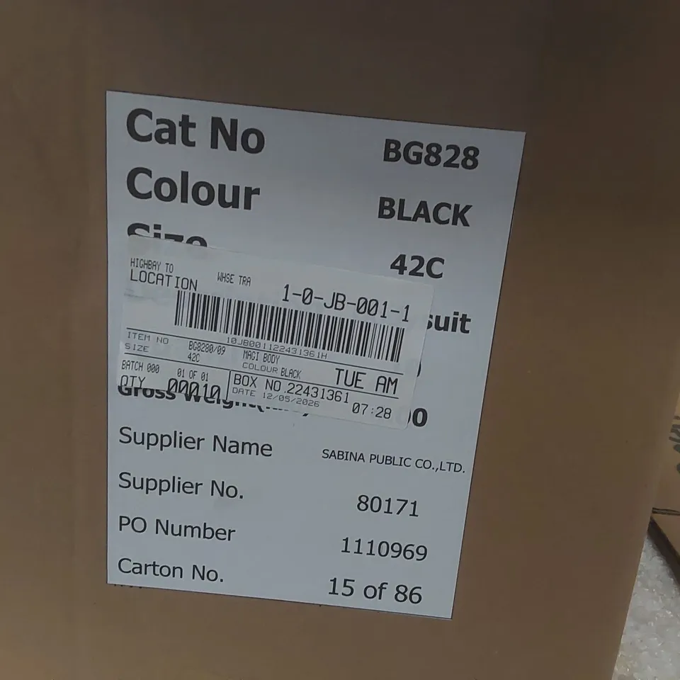 BOX CONTAINING APPROXIMATELY 10x BRAND NEW MAGISCULPT BLACK BODYSUITS - SIZE 42C