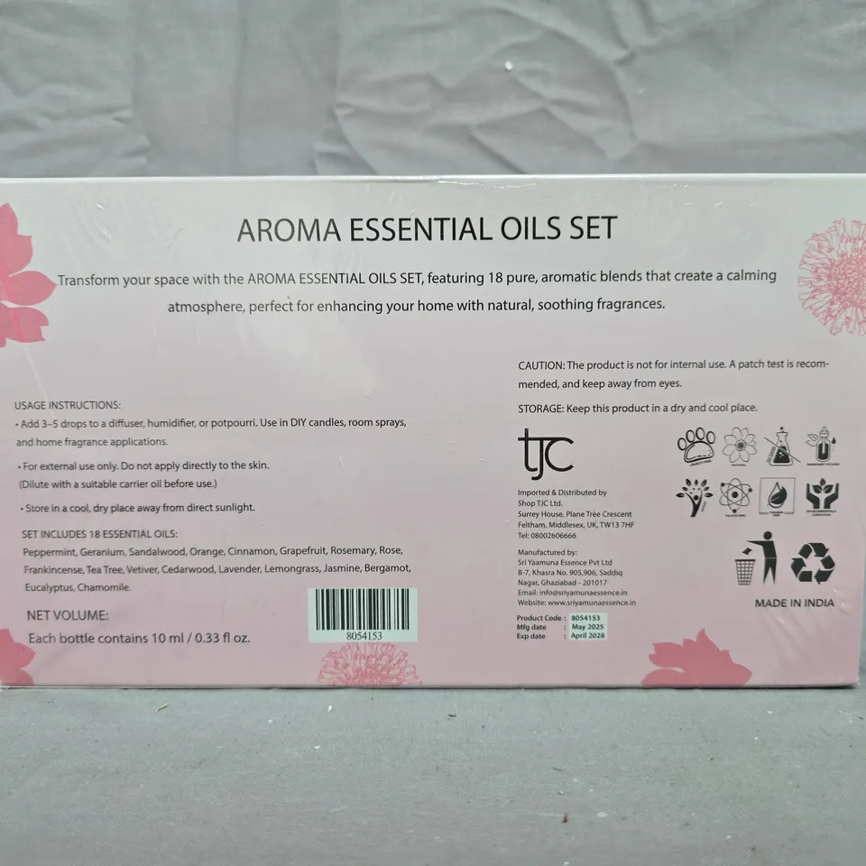 MARIGOLD + LOTUS AROMA ESSENTIAL OILS SET – PACK OF 18 X 10ML BOTTLES