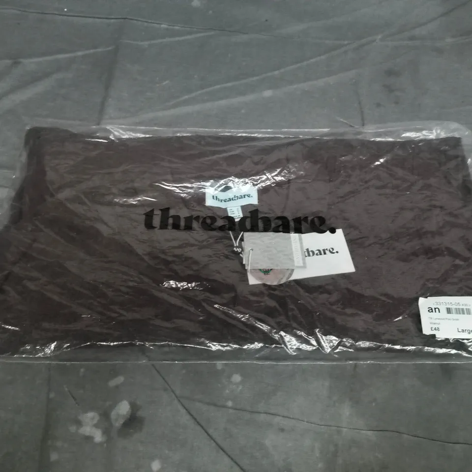 THREADBARE LYNWOOD POLO SHIRT – WALNUT – SIZE LARGE