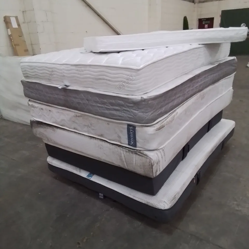 PALLET CONTAINING 7 MATTRESSES IN VARIOUS SIZES AND QUALITY