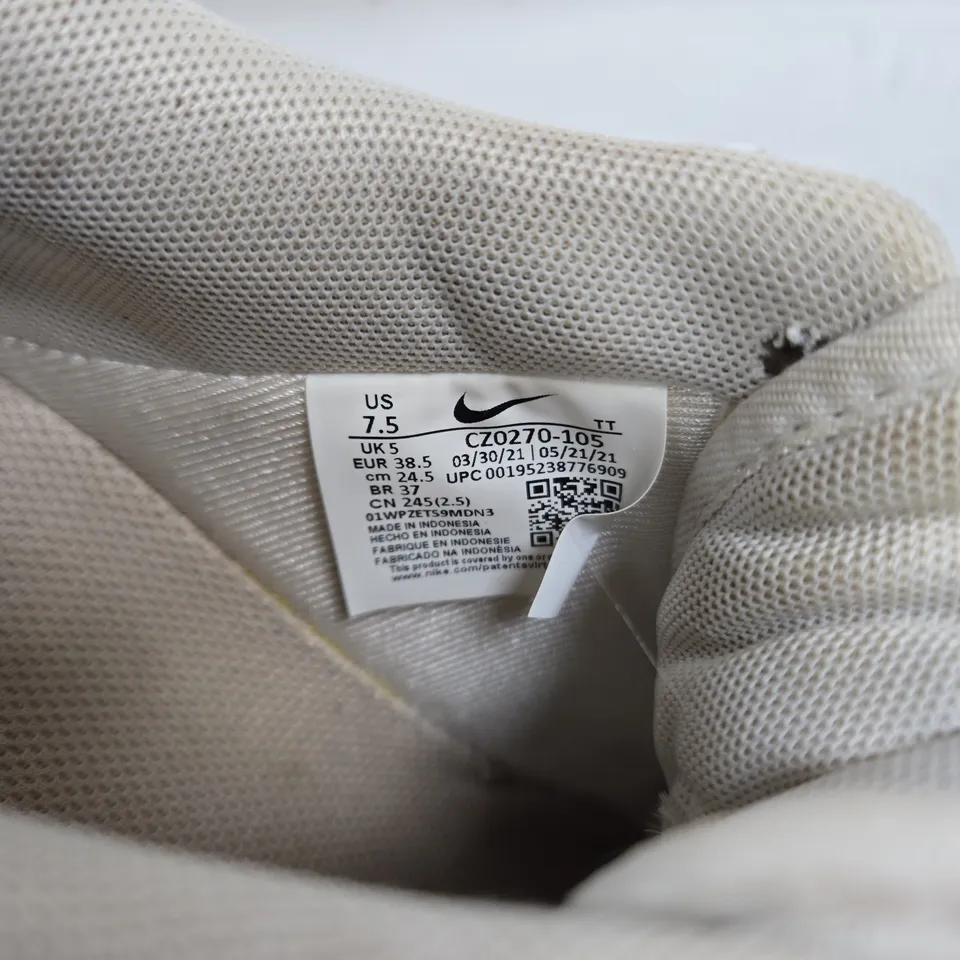 NIKE AIR FORCE 1 LOW SNEAKERS – UK 5 (US 7.5), WHITE & TAN