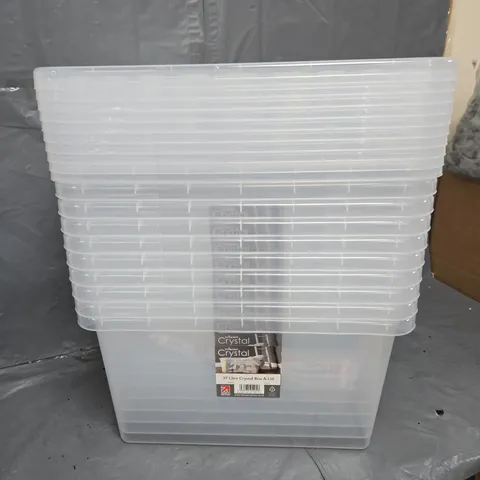 WHAM CRYSTAL 37LITRE BOXES WITH LIDS X5 - COLLECTION ONLY 