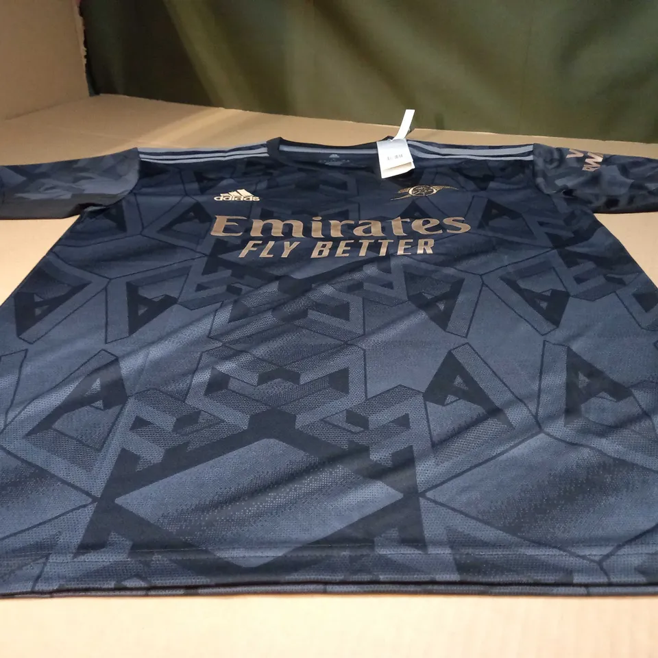 ADIDAS BLACK EMIRATES SLOGAN JERSEY - LARGE