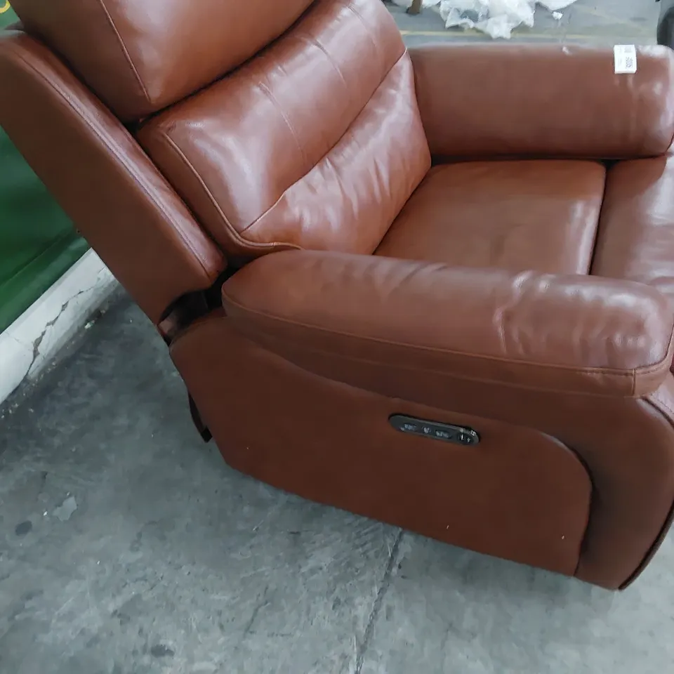 DESIGNER JAMES POWER RECLINING EAST CHAIR BUTTERSCOTCH LEATHER 