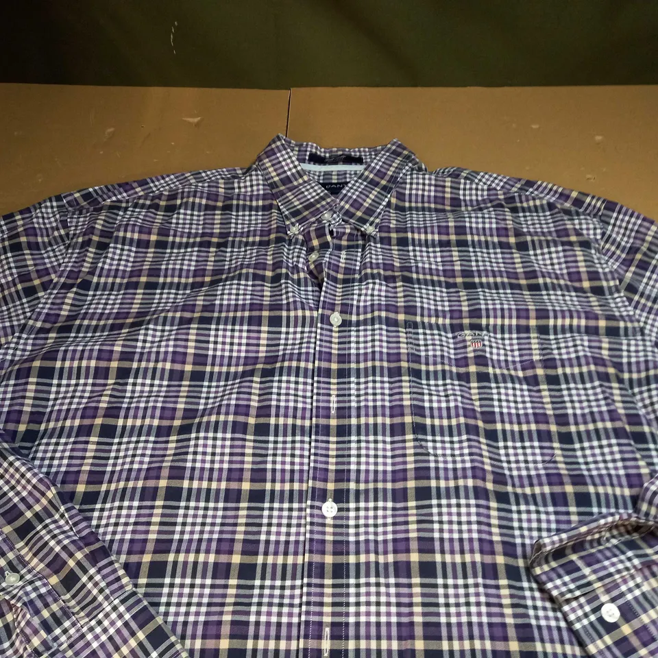 MENS GANT CHEQUERED SHIRT SIZE XXL