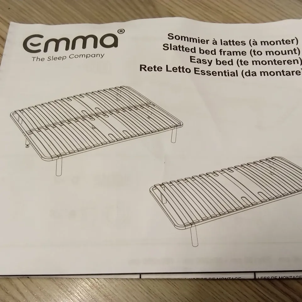 BRAND NEW BOXED EMMA SLATTED BED FRAME - 135 X 190 DOUBLE (1 BOX)
