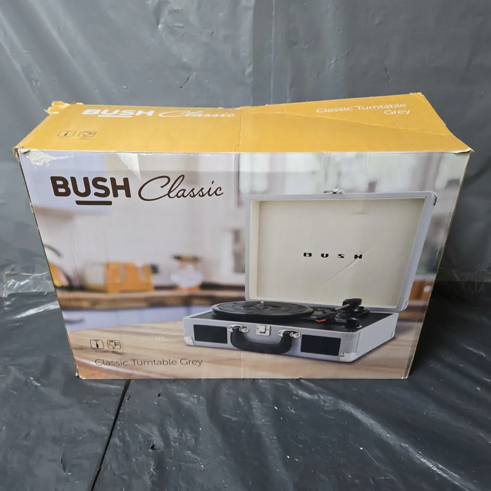 BOXED BUSH CLASSIC TURNTABLE IN GREY
