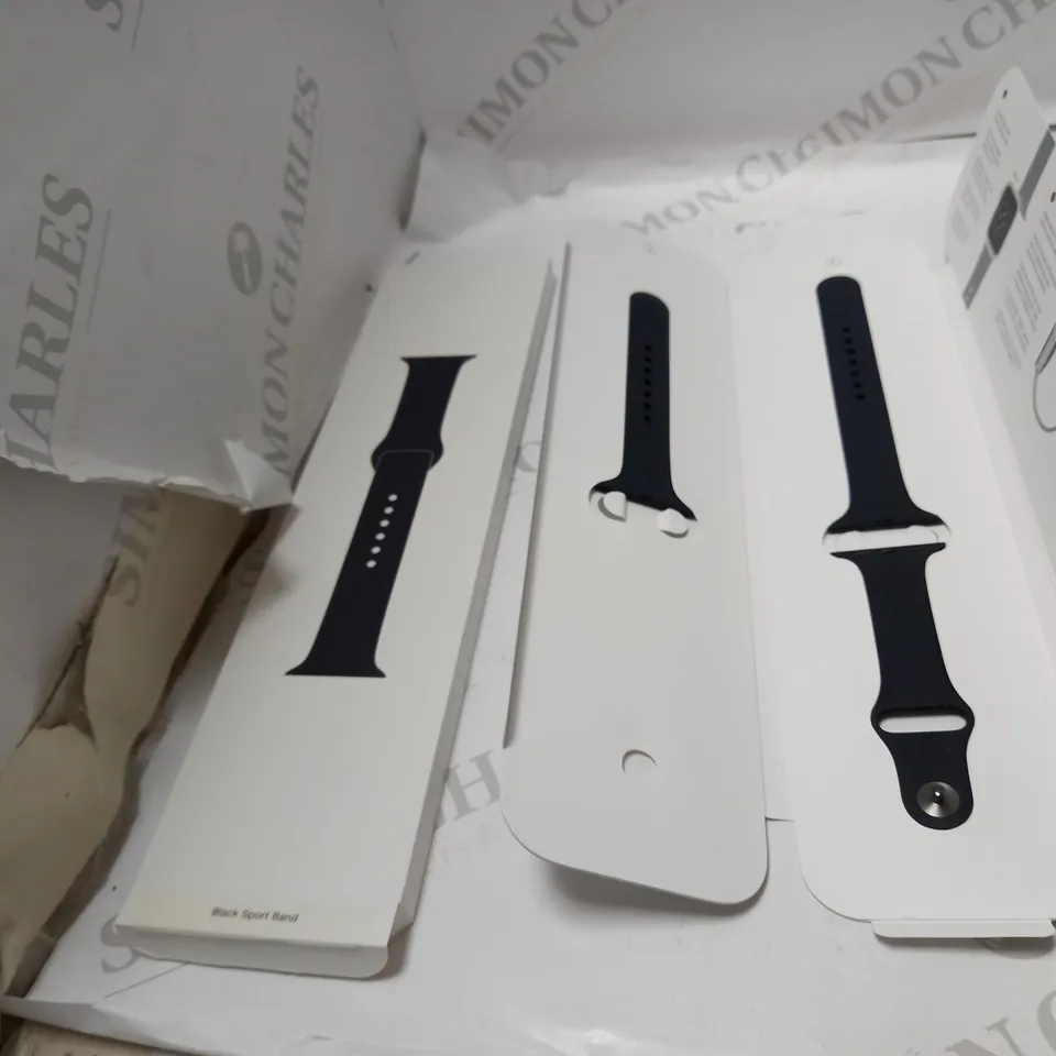 APPLE WATCH BLACK SPORT BAND - GRAPHITE STAINLESS STEEL PIN 44MM 
