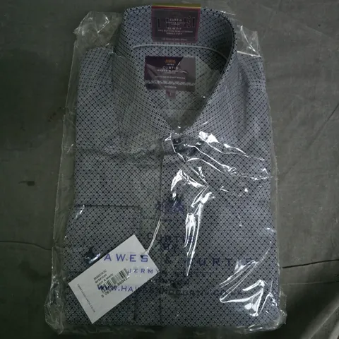 HAWES & CURTIS BRANDON SHIRT IN NAVY & WHITE - LARGE