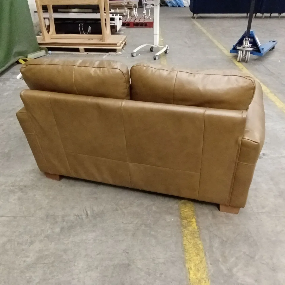 BAILEY 2 SEATER LEATHER SOFA - TAN RRP £650