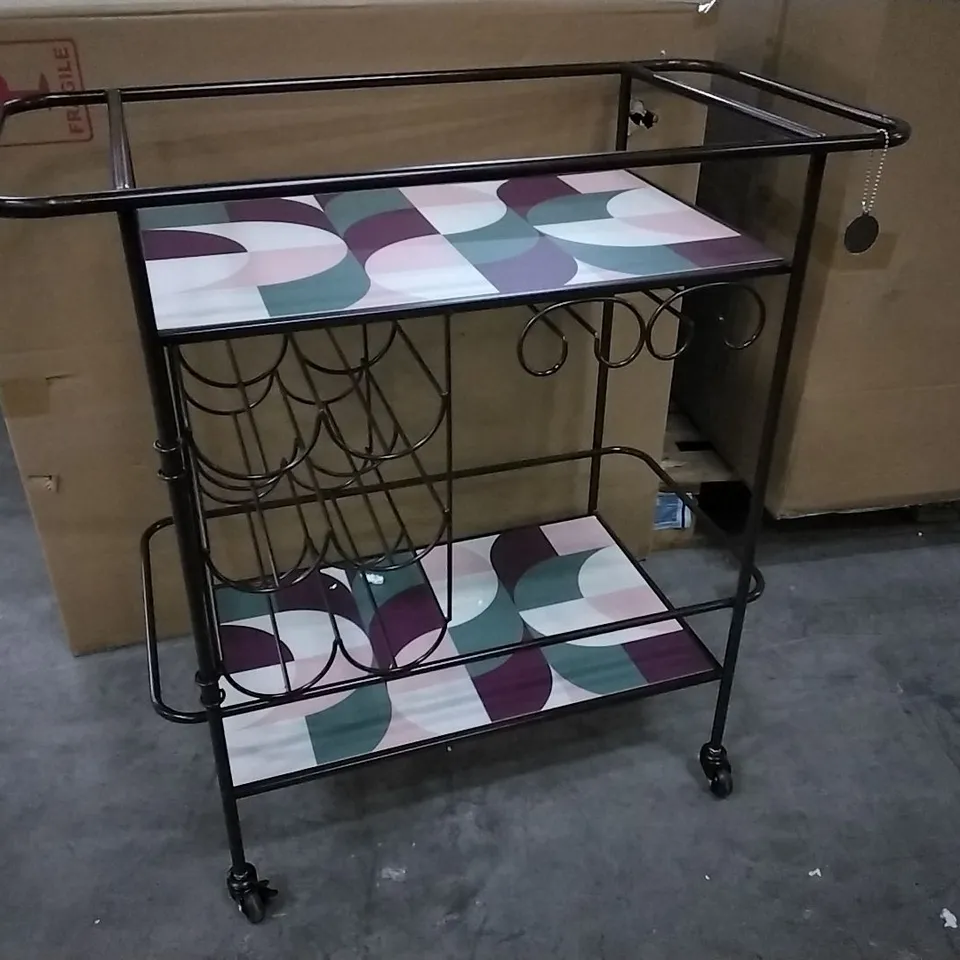 BRAND NEW BOXED BUNDLEBERRY BY AMANDA HOLDEN INDOOR OUTDOOR BARCART (1 BOX)