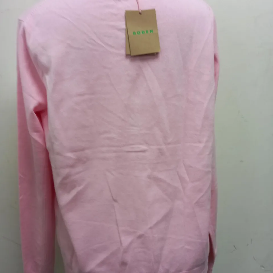 BODEN PINK CARDIGAN STYLE TOP IN PINK - SIZE MEDIUM