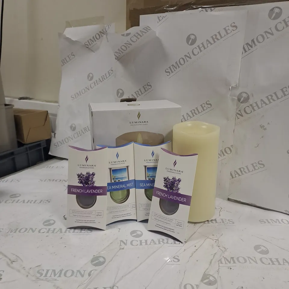 BOXED LUMINARA FRAGRANCE DIFFUSING PILLAR CANDLE 