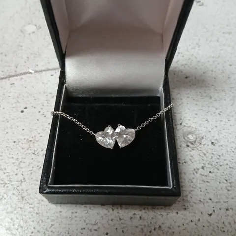 DIAMONIQUE DOUBLE HEART PENDANT