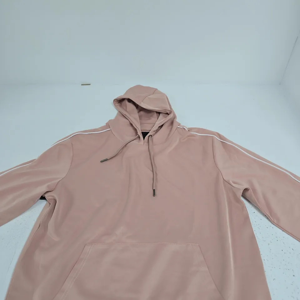 SOUL STAR ROGAN PLAIN HOODIE – PINK, UK SIZE L (MEN'S)