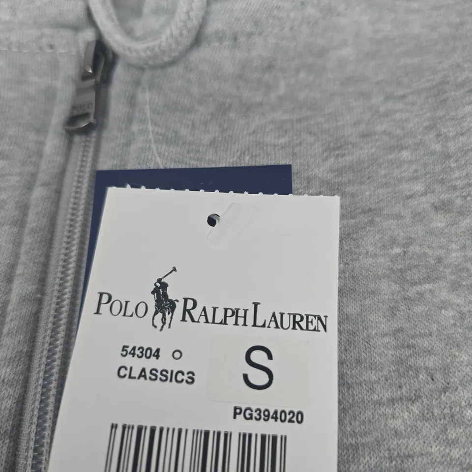 POLO RALPH LAUREN CLASSIC ZIP HOODIE – GREY, UK SMALL (S)