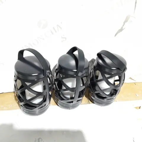 AURAGLOW SET OF FLAME EFFECT LANTERNS