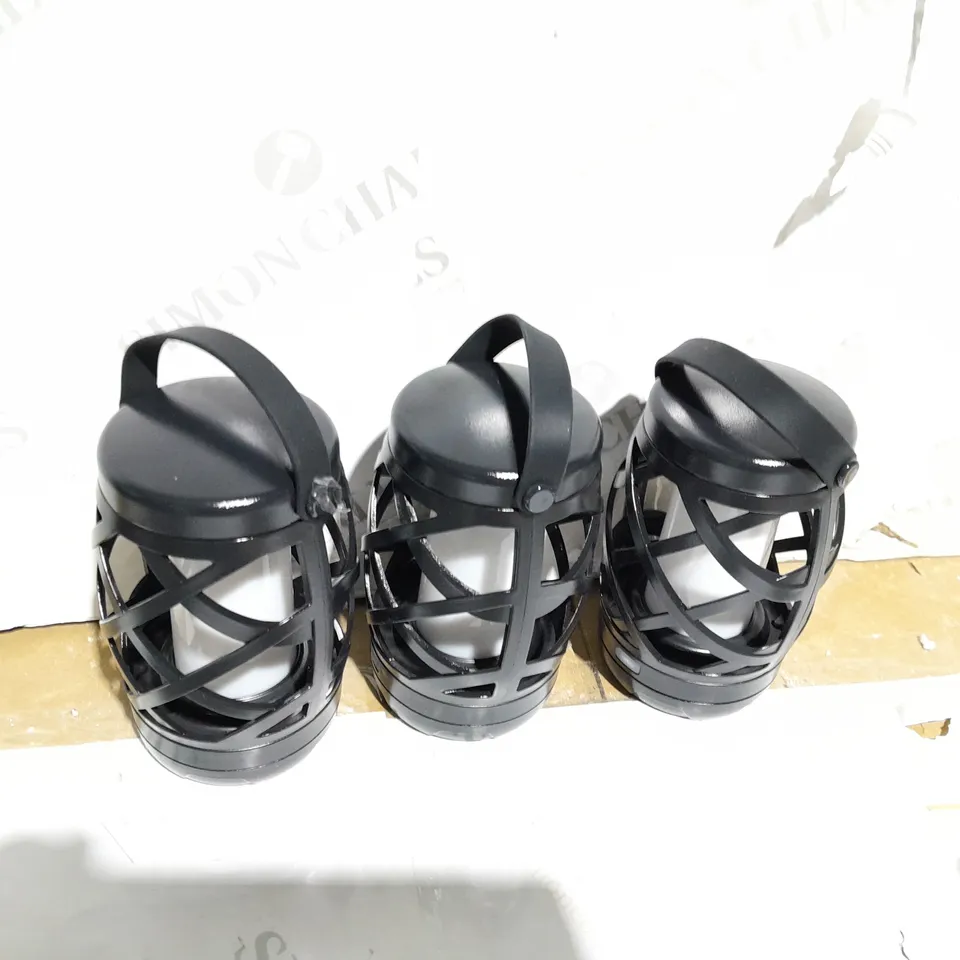 AURAGLOW SET OF FLAME EFFECT LANTERNS