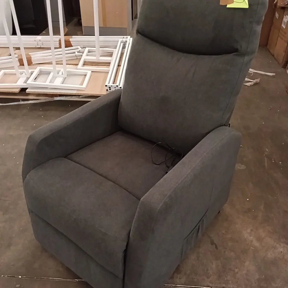 MOTORIZED RISE AND RECLINE FABRIC CHAIR - CHARCOAL GREY