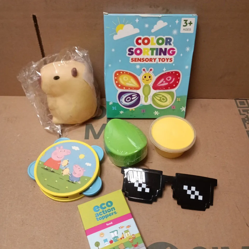 APPROXIMATELY 10 ASSORTED TOYS & GAMES PRODUCTS TO INCLUDE SENSORY TOYS, PUTTY, STICKERS ETC 