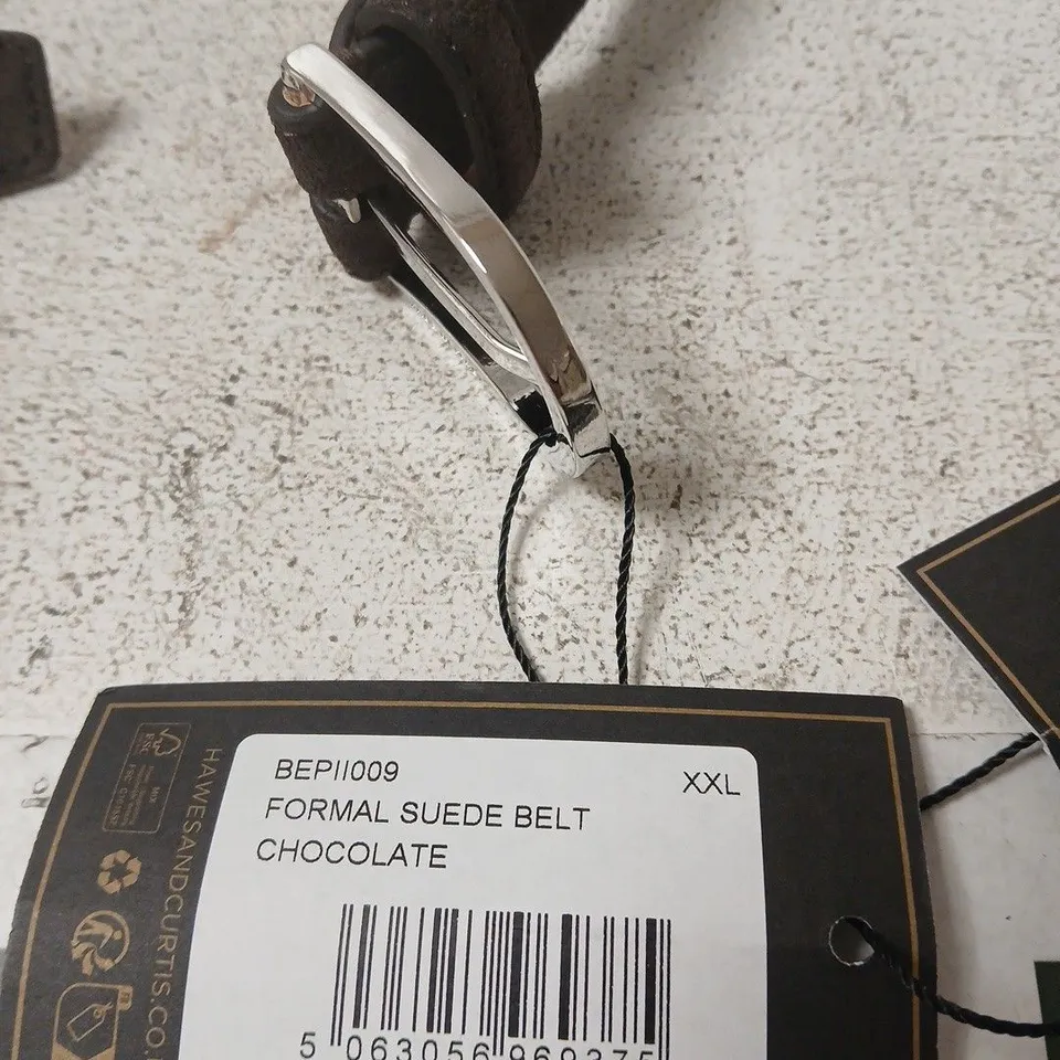 HAWES & CURTIS 1913 COLLECTION FORMAL SUEDE BELT – CHOCOLATE, XXL