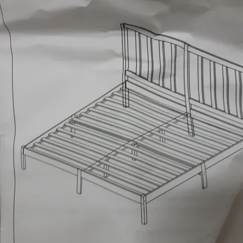 BOXED WOODEN WHITE HEADBOARD ONLY , DOUBLE