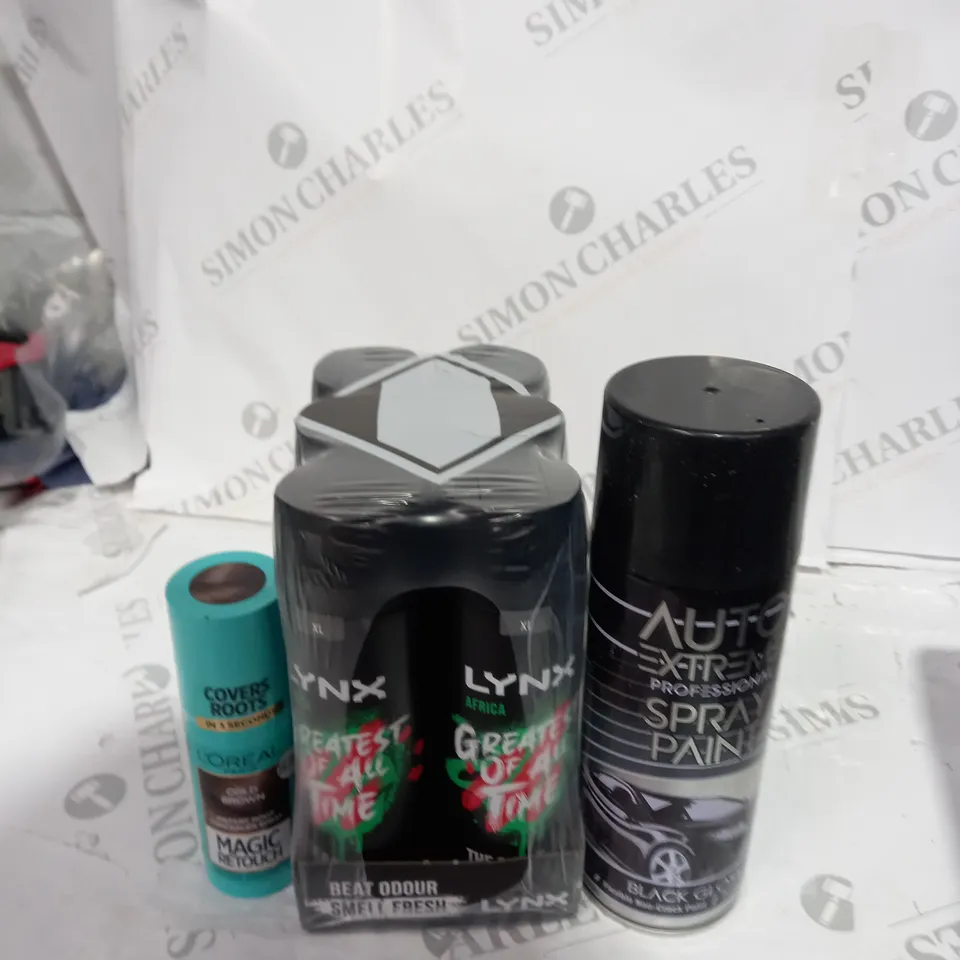 APPROXIMATELY 10 ASSORTED AEROSOL ITEMS TO INCLUDE HAIR SPRAY, DEODORANT, SPRAY PAINT ETC - COLLECTION ONLY 