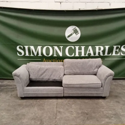 DURY CHUNKY WEAVE 4 SEATER STANDARD BACK SOFA - GREY