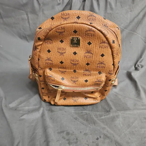 MCM STARK SIDE STUDDED BACKPACK IN COGNAC ONE SIZE